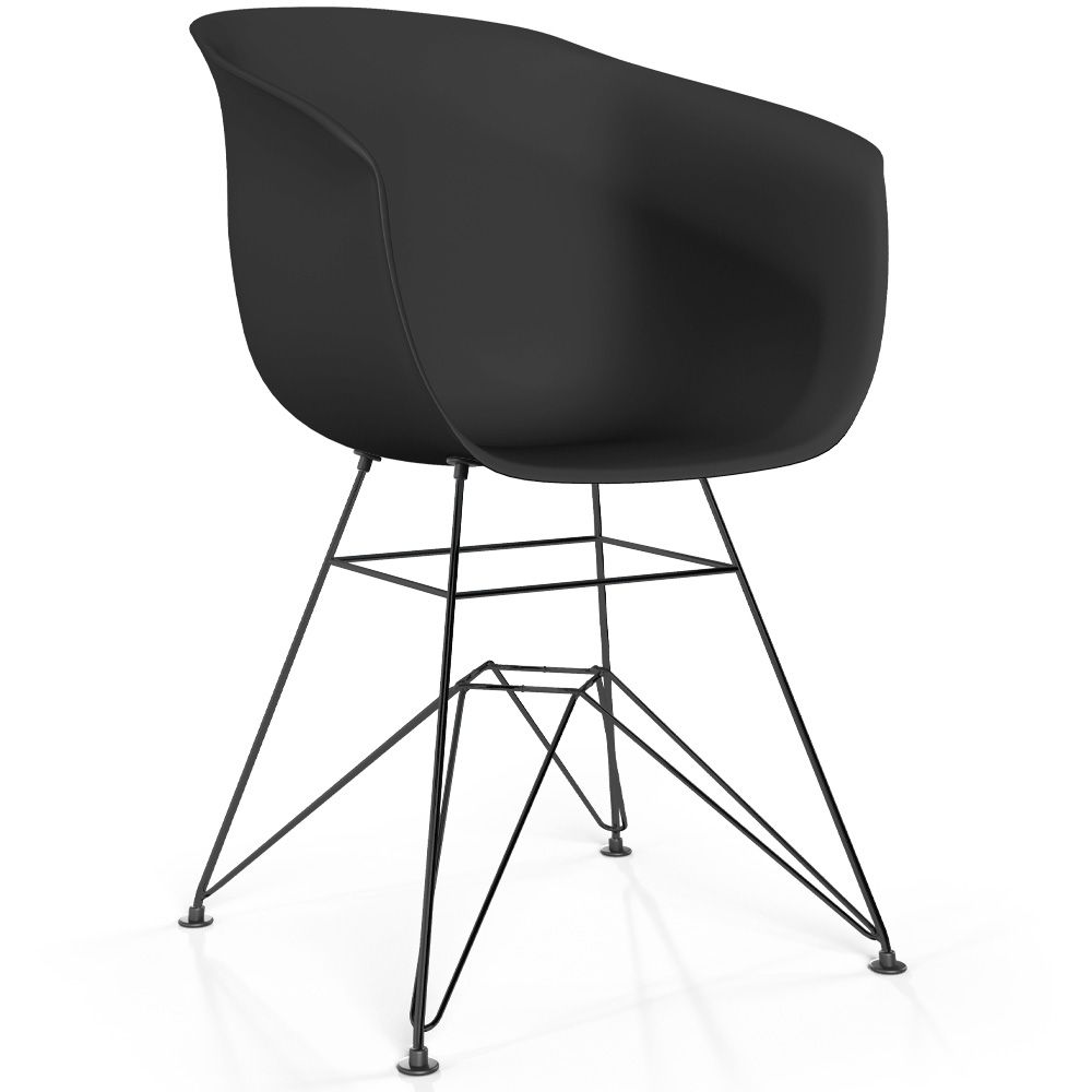 Sedia da Pranzo - Design Scandinavo - Gambe Nere - Polin image 8