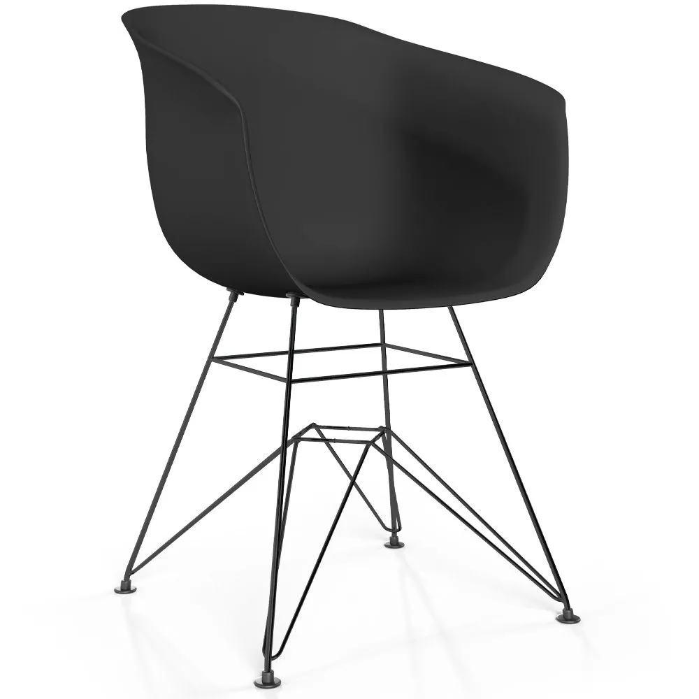 Sedia da Pranzo - Design Scandinavo - Gambe Nere - Polin image 8