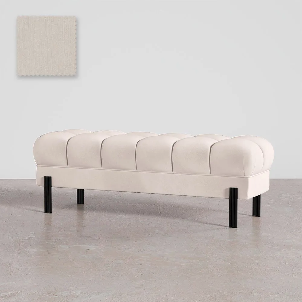 Panca Stile Chesterfield Rivestita In Velluto Con Gambe In Ferro - Hamptons image 8