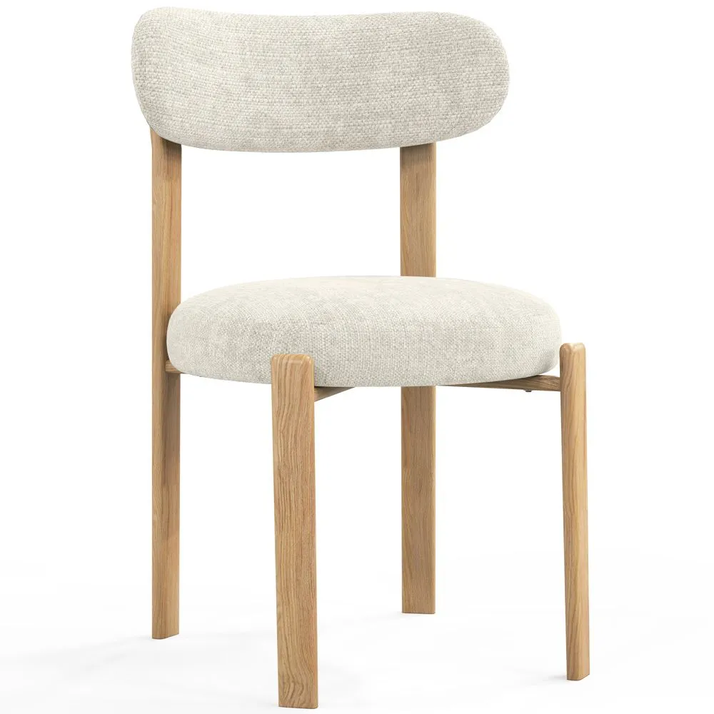 Sedia da pranzo Rivestita in chenille - Gambe effetto rovere - Design ergonomico e moderno - Okare image 8