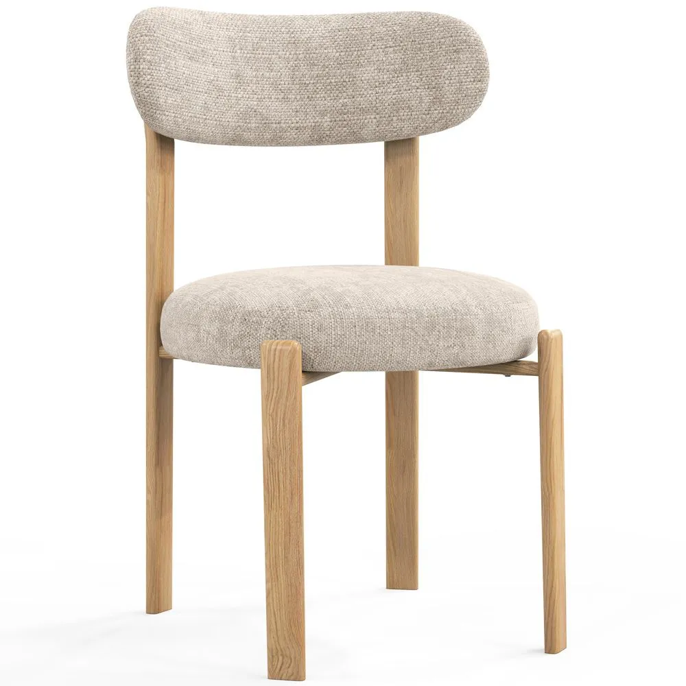 Sedia da pranzo Rivestita in chenille - Gambe effetto rovere - Design ergonomico e moderno - Okare image 8