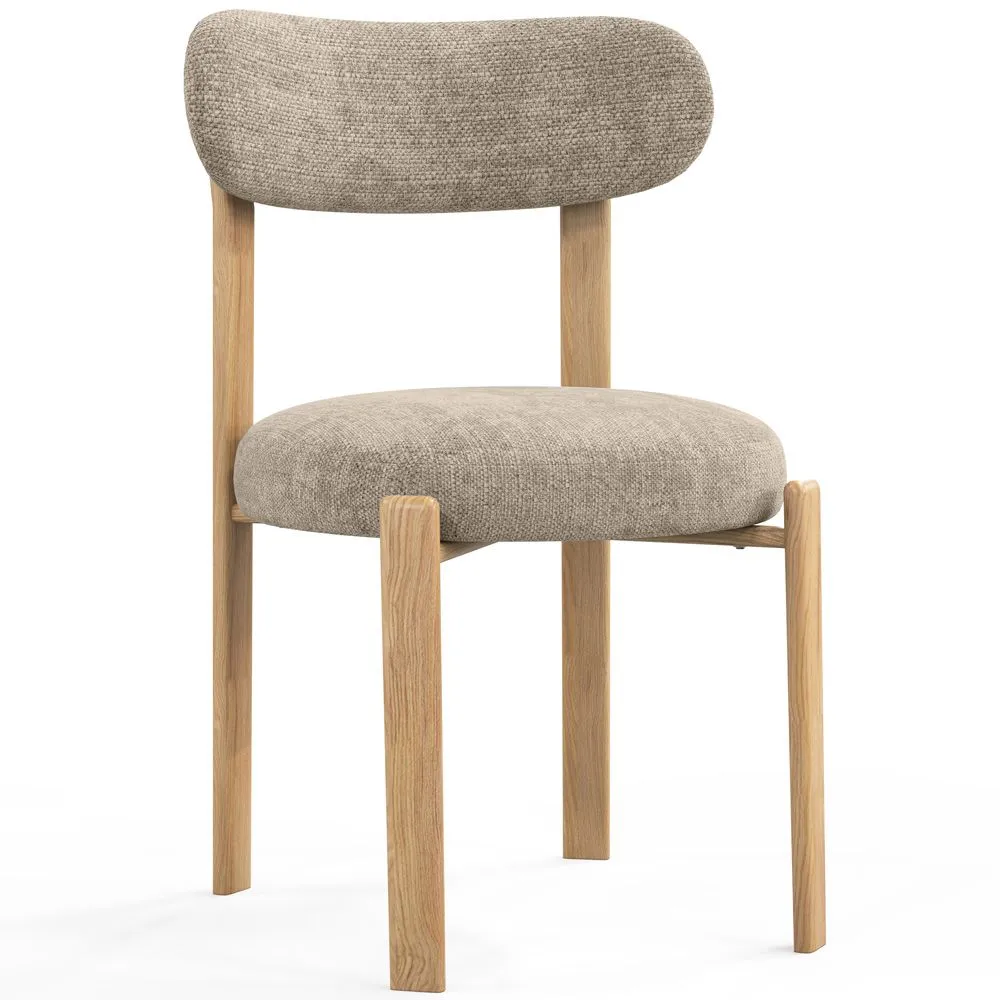 Sedia da pranzo Rivestita in chenille - Gambe effetto rovere - Design ergonomico e moderno - Okare image 8