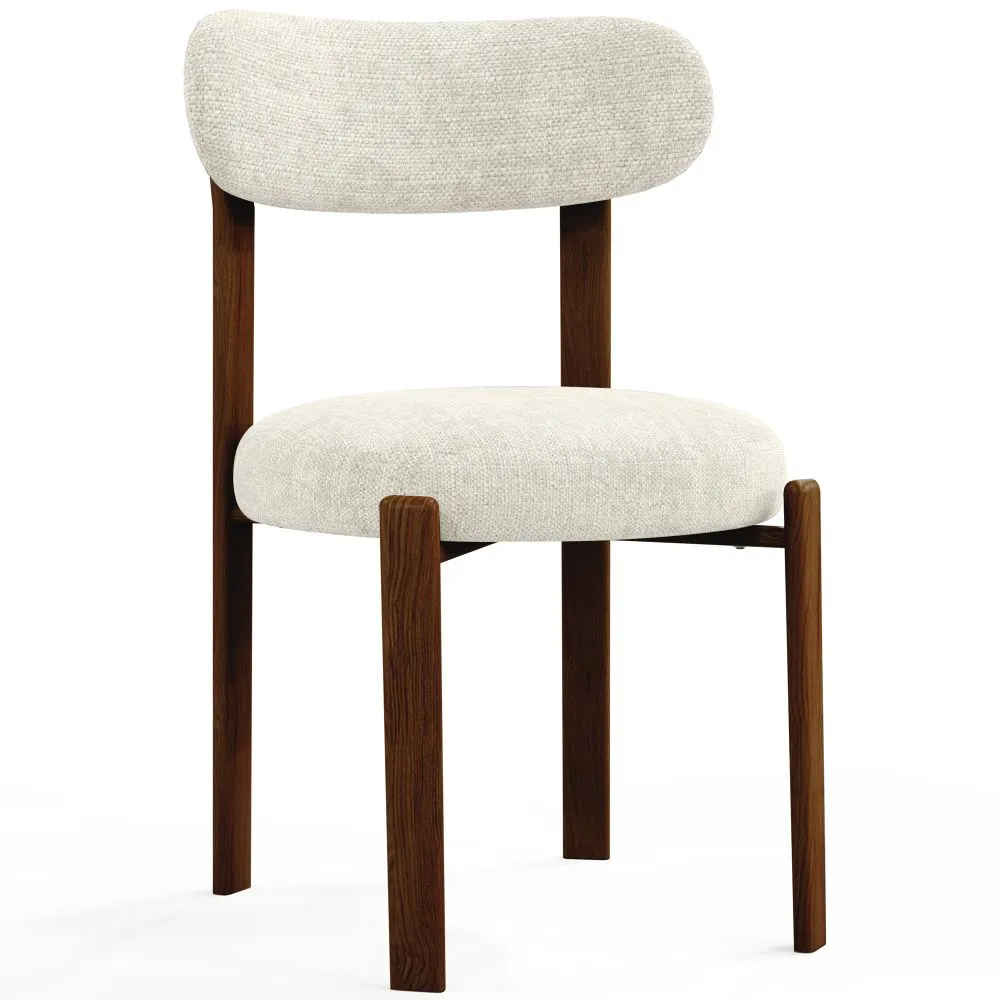 Sedia da pranzo rivestita in Chenille – Gambe effetto legno scuro – Design ergonomico e moderno – Okare image 8