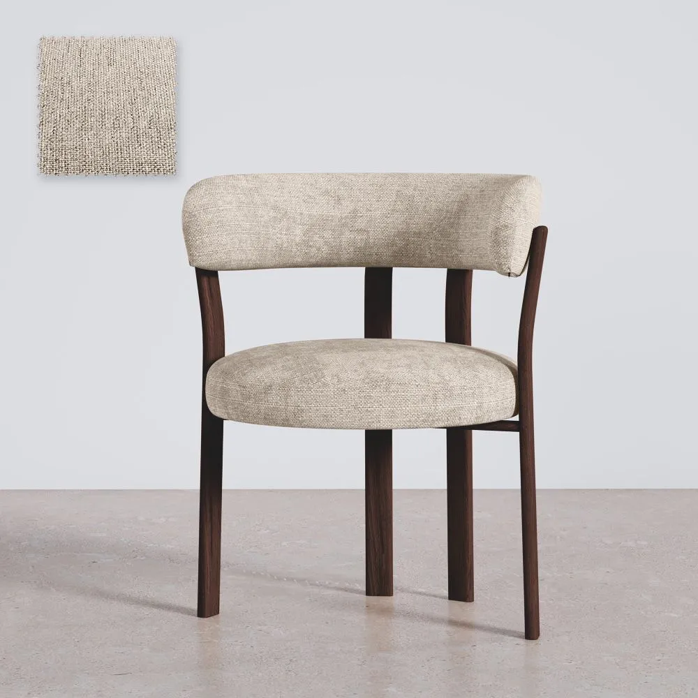 Poltrona da soggiorno con braccioli rivestita in Chenille – Gambe effetto legno scuro – Design ergonomico e moderno – Okare image 8