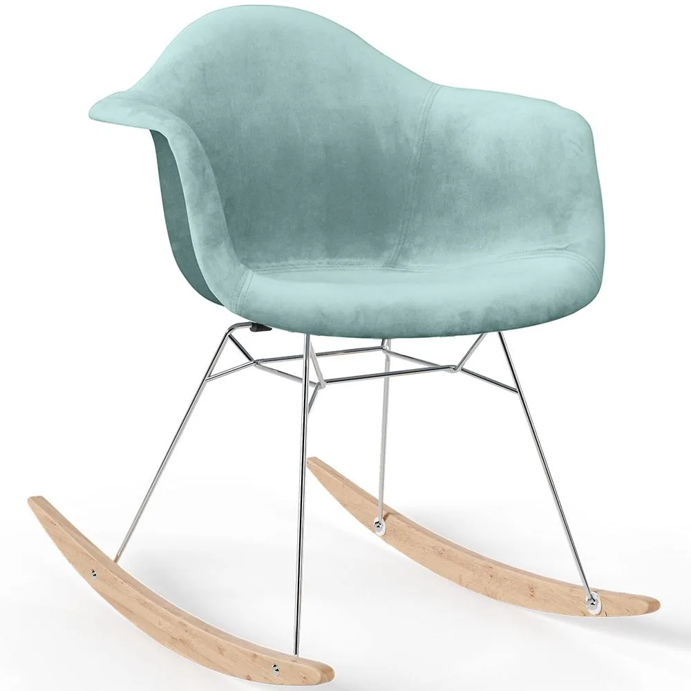 Sedia a dondolo moderna in tessuto imbottito – Stile nordico - Nordika image 8
