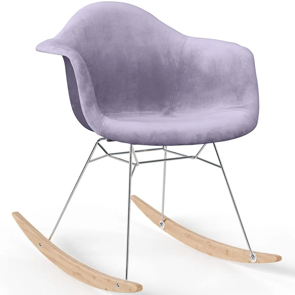 Sedia a dondolo moderna in tessuto imbottito – Stile nordico - Nordika image 8