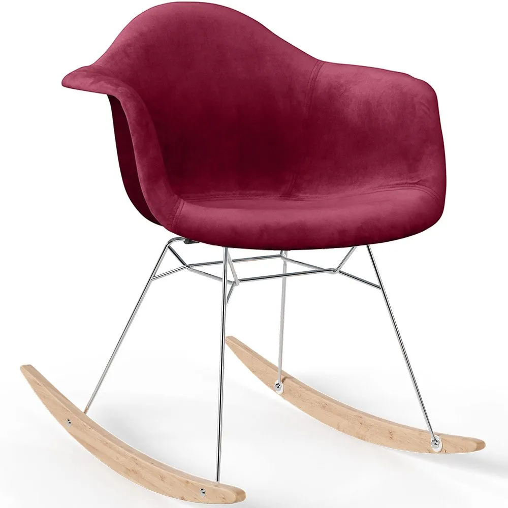 Sedia a dondolo moderna in tessuto imbottito – Stile nordico - Nordika image 8