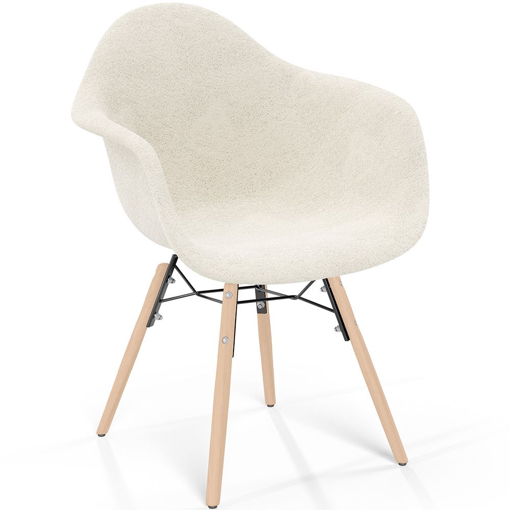 Sedia con braccioli - Rivestita in bouclé - Scandinavo - Sala da pranzo, ufficio o sala d'attesa - Nordika image 8