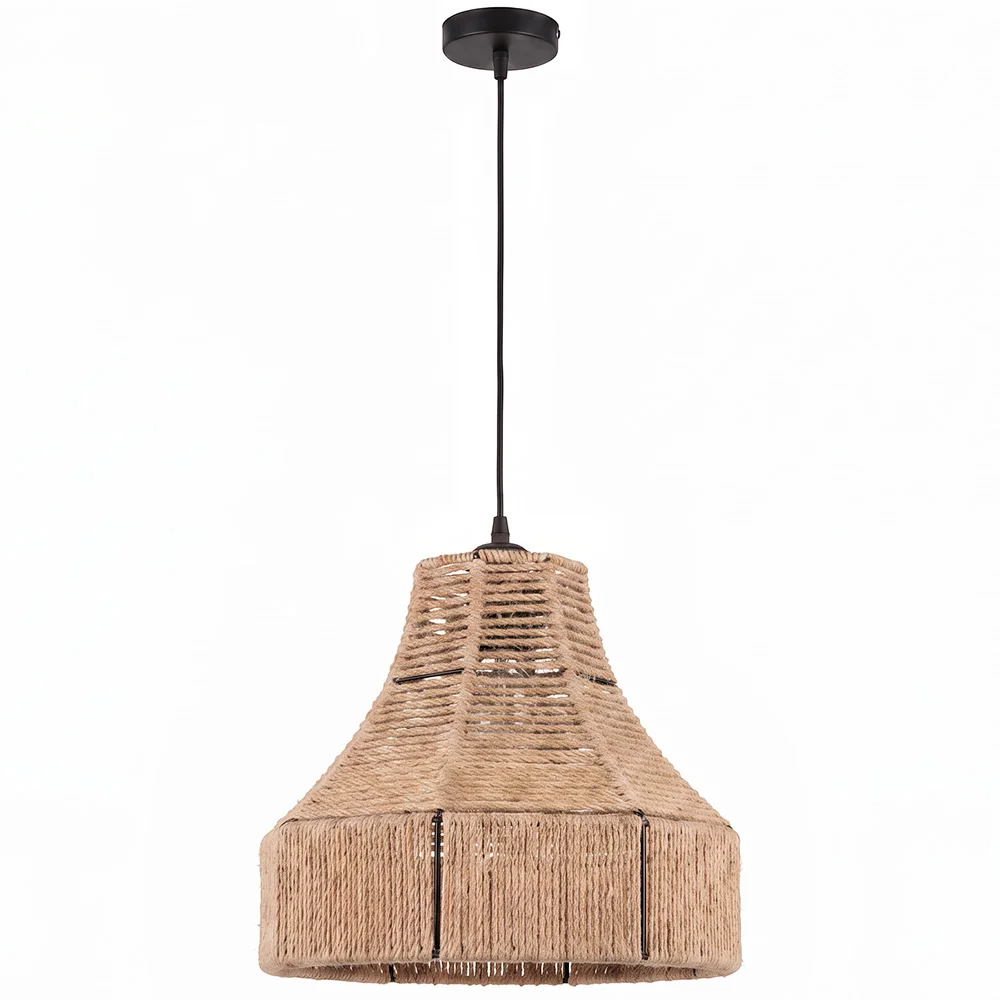 Lampadario a sospensione Corda naturale e Metallo – Stile Boho – Design artigianale – Lorena image 8