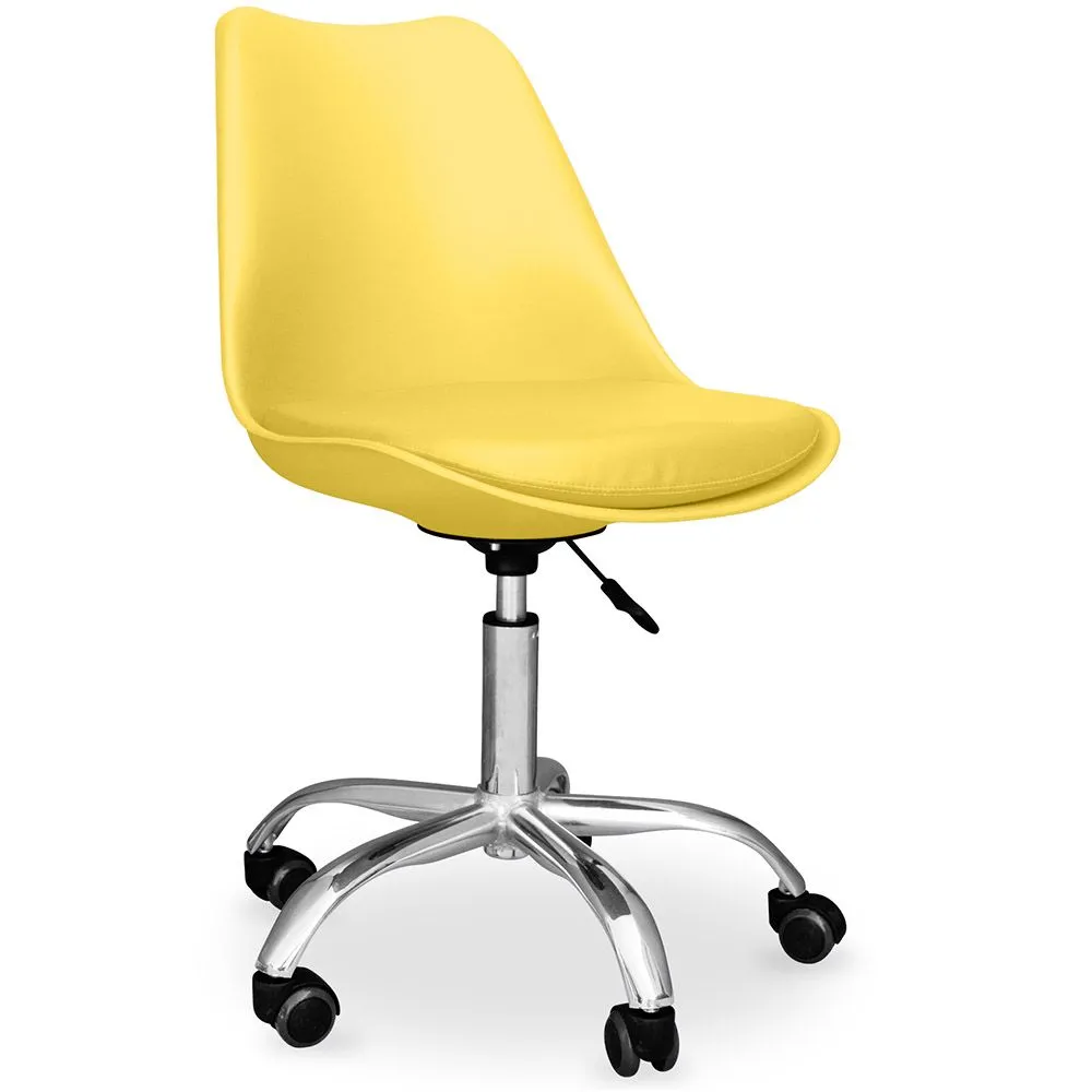 Sedia da ufficio con ruote - Sedia da scrivania girevole - Tulip image 8