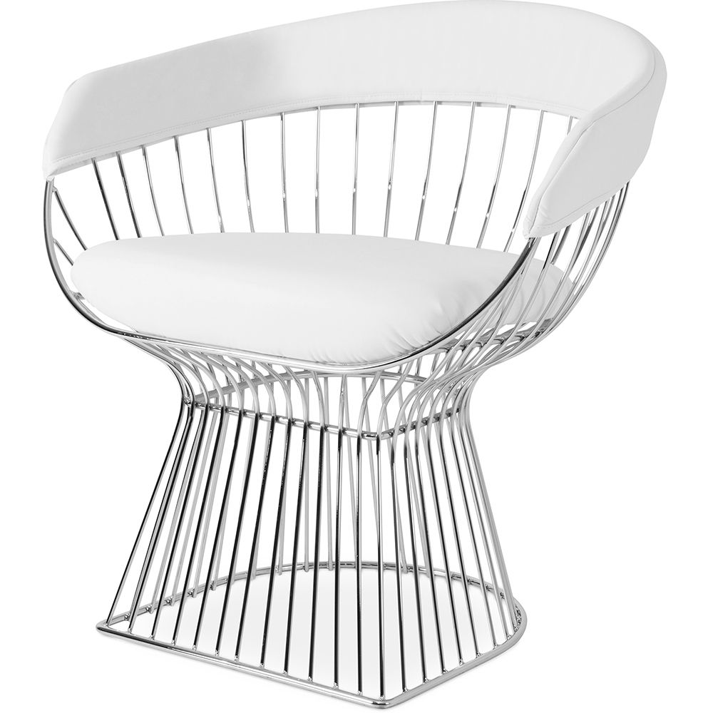 Sedia da pranzo con braccioli - Pelle e metallo - Barrel image 8