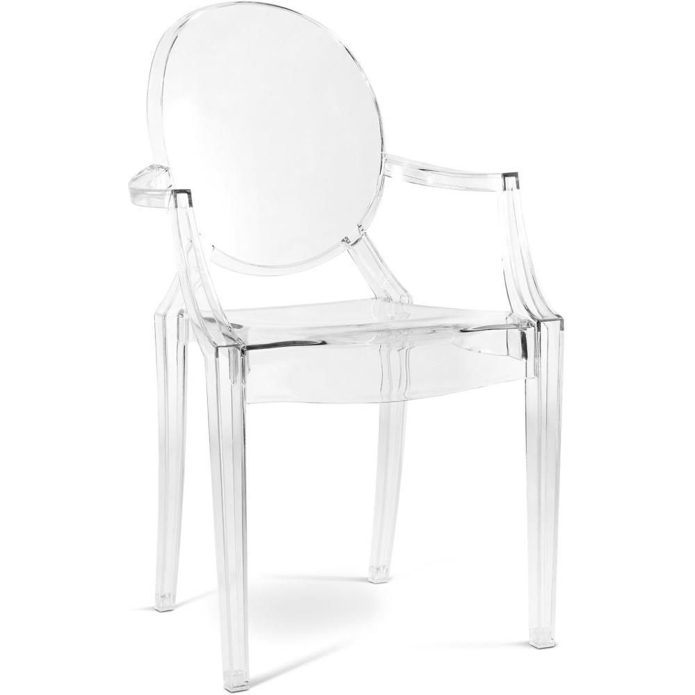 Sedia da pranzo trasparente - Design con braccioli - Louis XIV image 8