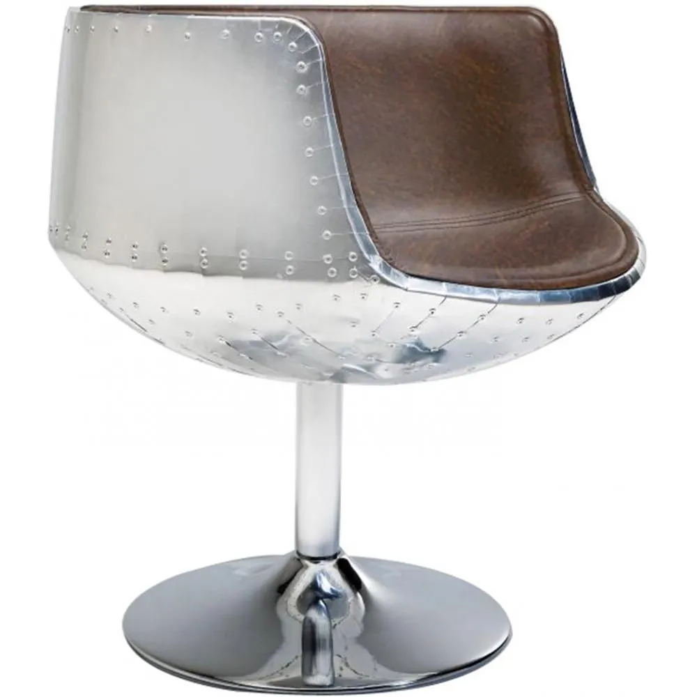 Sedia da salotto - Sedia di design - Similpelle e metallo - Cognac image 8