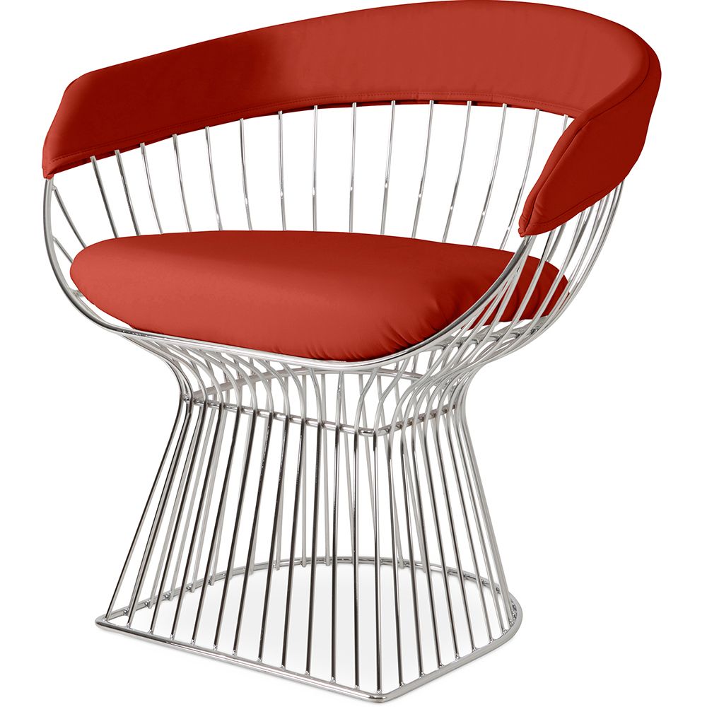 Sedia da pranzo con braccioli - Similpelle e metallo - Barrel image 8