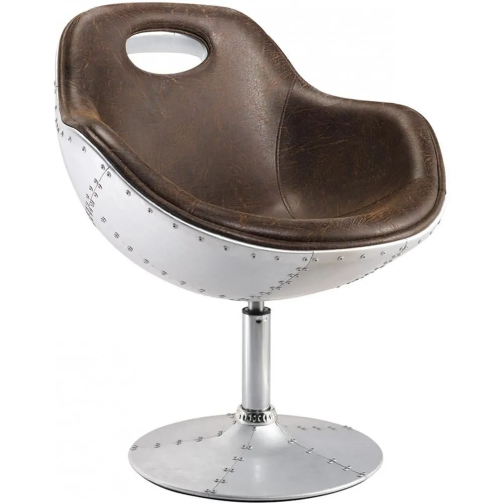 Poltrona girevole di design aviatore - Rivestita in PU image 8