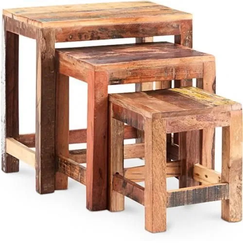 Set di 3 tavolini laterali impilabili - Legno - Seaside image 8