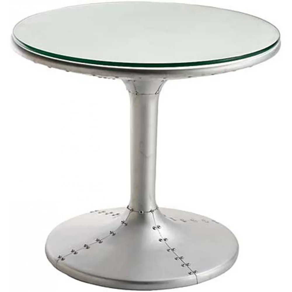 Tavolino da caffè rotondo - Tavolino laterale in stile aviatore - Metallo - Tulip image 8