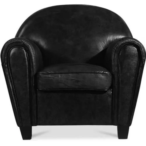Poltrona con braccioli - Rivestita in pelle - Club image 8