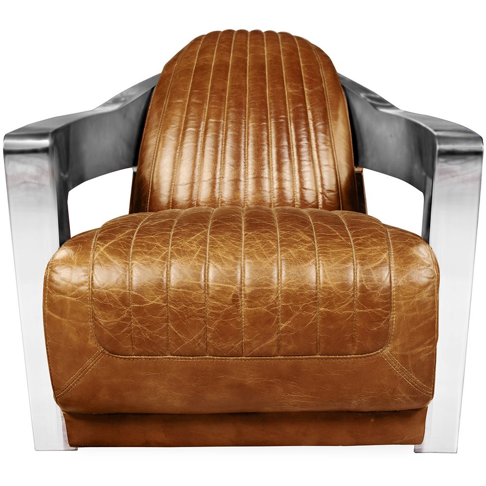 Poltrona di design con braccioli - Rivestita in pelle - Lounge image 8