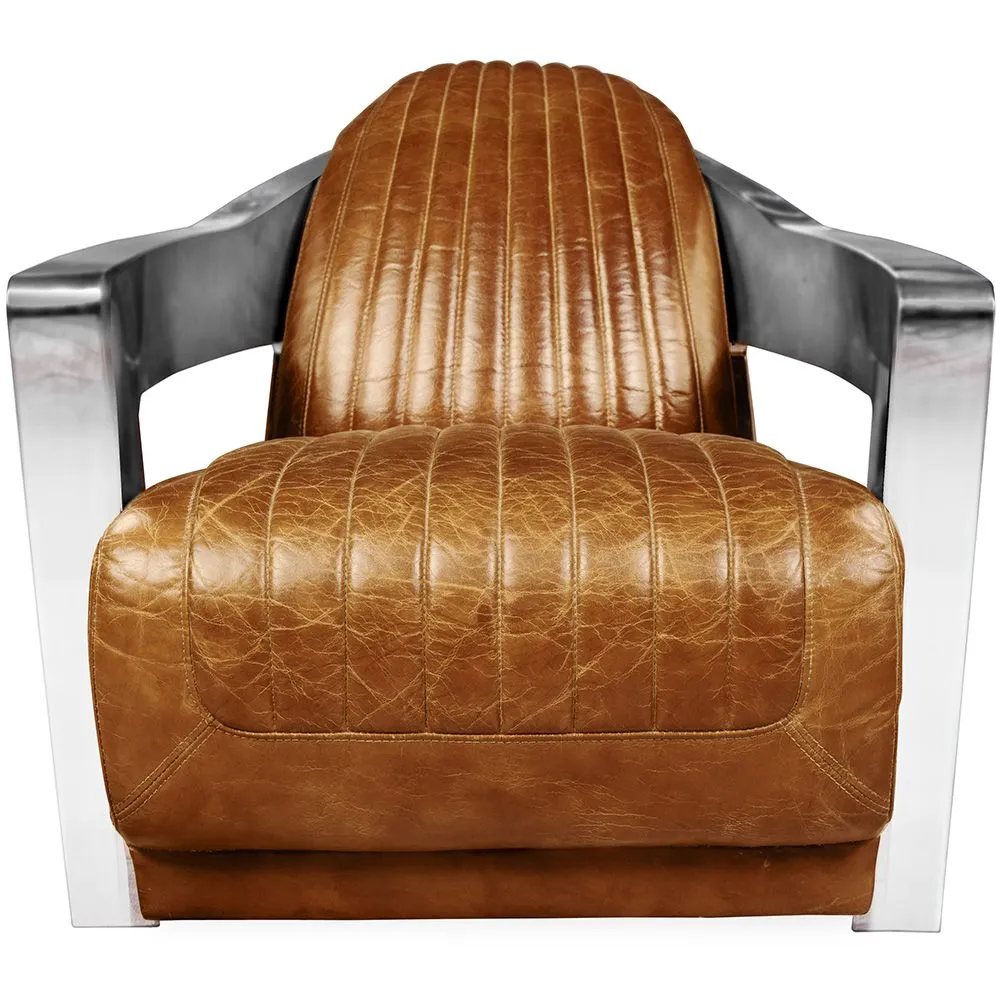 Poltrona di design con braccioli - Rivestita in pelle - Lounge image 8