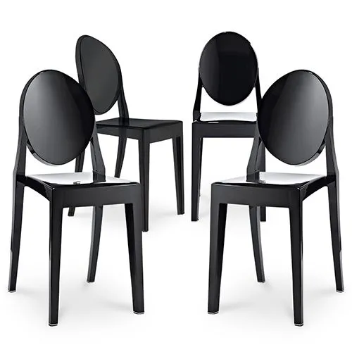 Confezione di 4 sedie da pranzo trasparenti - Victoria Queen image 8