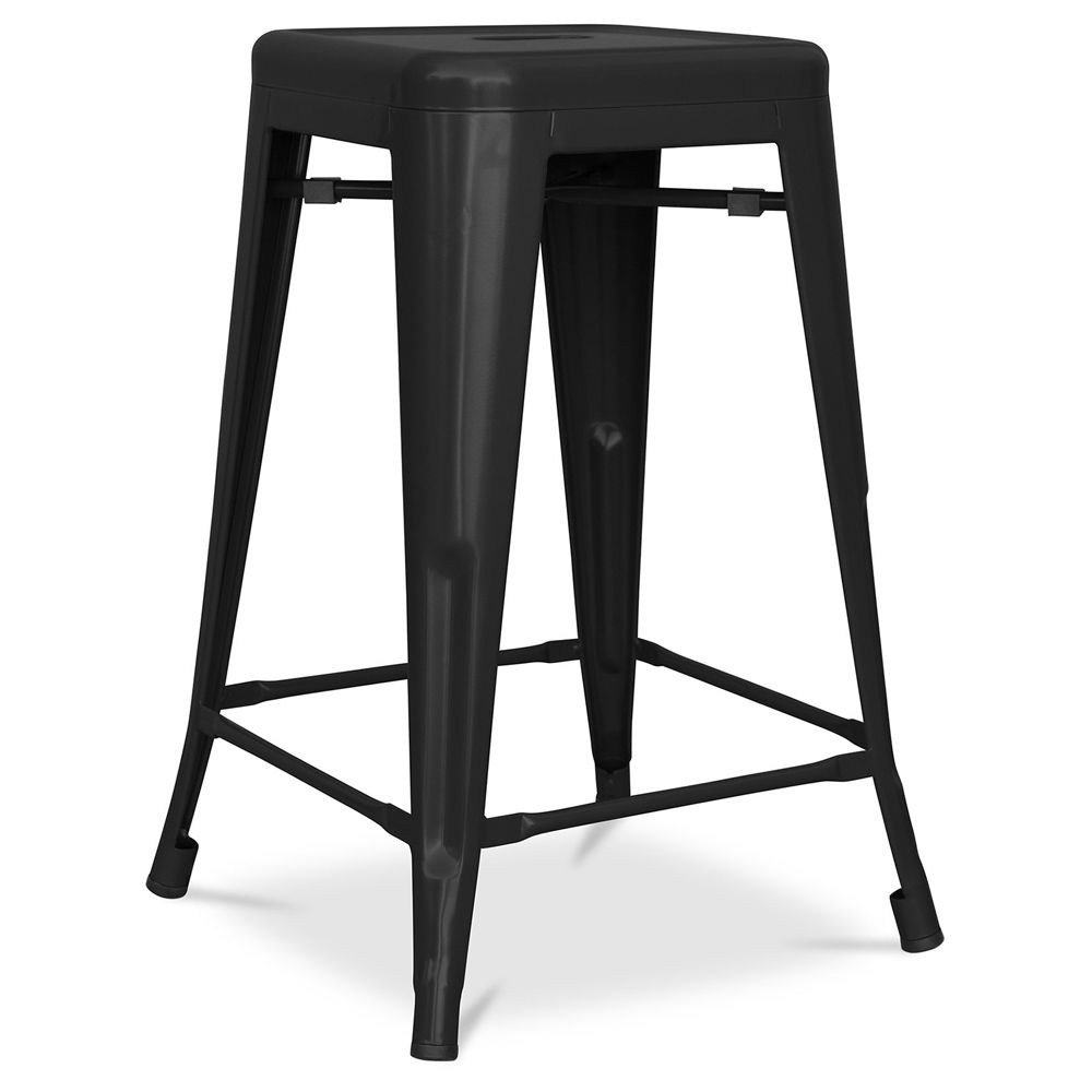 Sgabello da bar di design industriale - Acciaio opaco - 60cm - Stylix image 8
