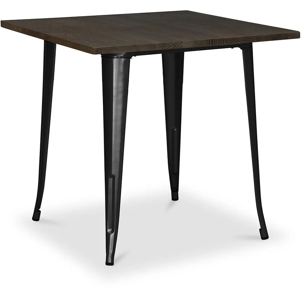 Tavolo da pranzo quadrato - Stile Industriale - Legno e metallo - Stylix image 8