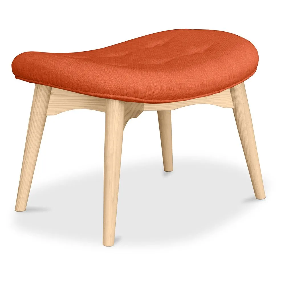Poggiapiedi rivestito in lino - Design scandinavo - Legno - Kontor image 8