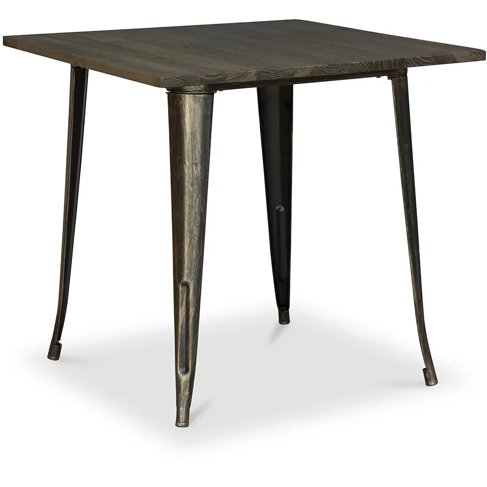 Tavolo da pranzo quadrato - Stile Industriale - Legno e metallo - Stylix image 8