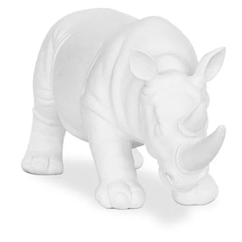 Statuetta Decorativa Rinoceronte - Bianco Opaco - Rhyn image 8