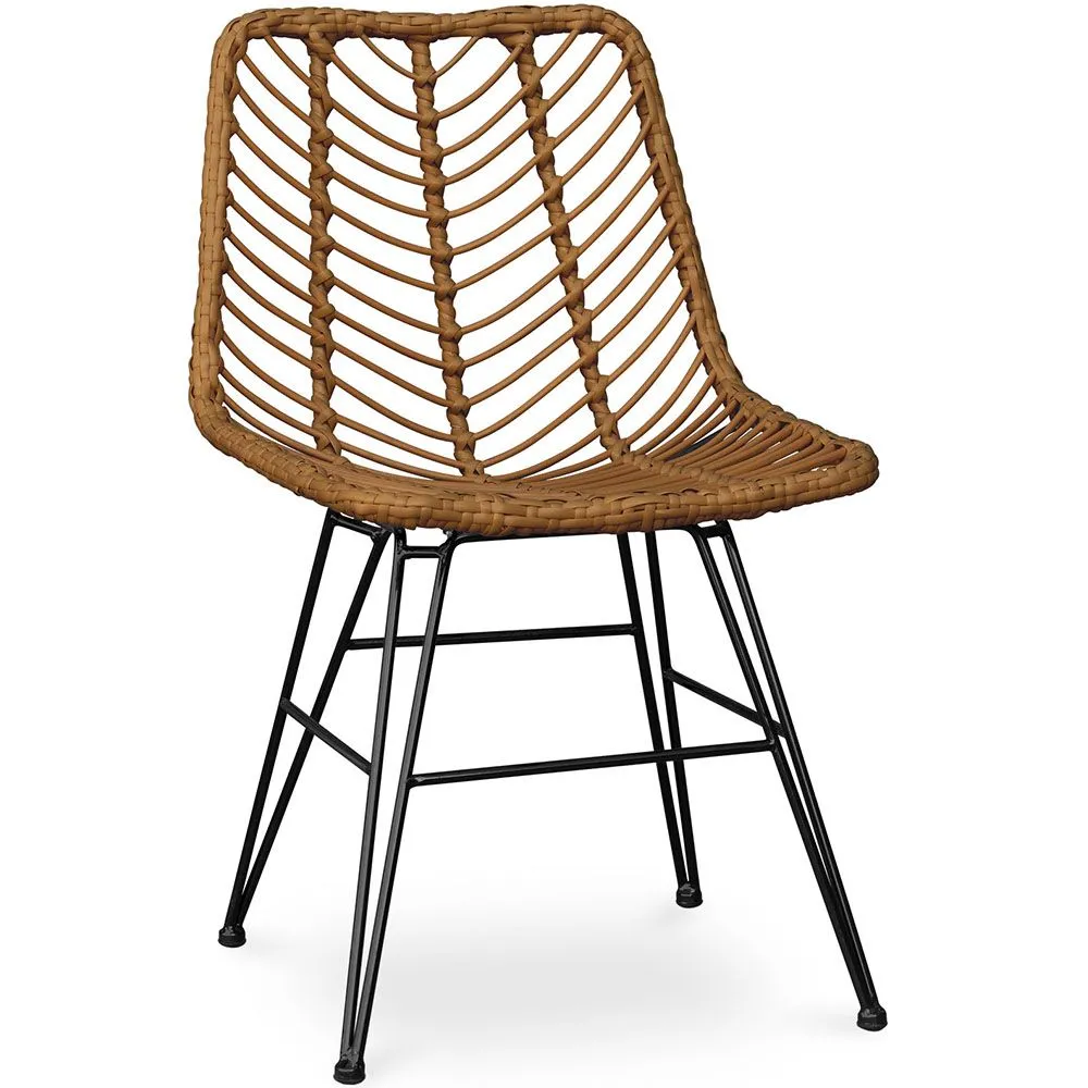 Sedia da pranzo in rattan - Stile Boho - Mia image 8