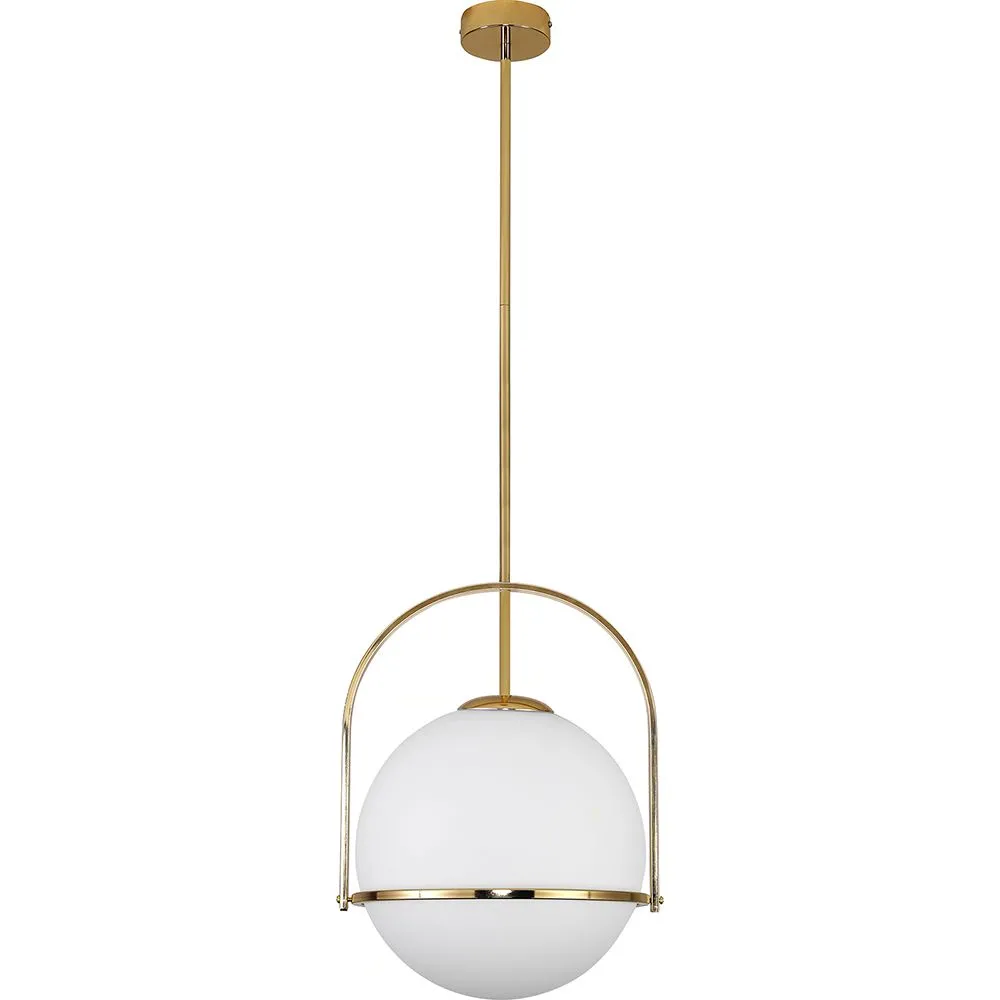 Lampada a Soffitto a Sfera di Vetro - Lampada a Sospensione Dorata - Anette image 8