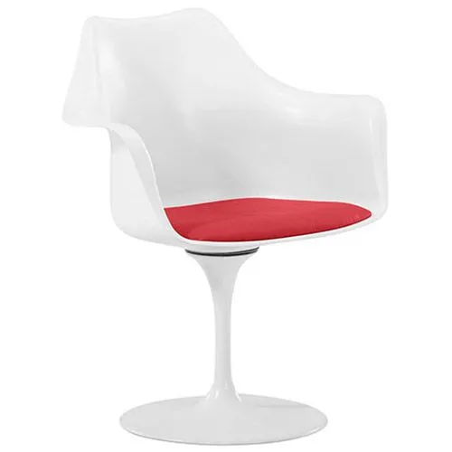 Sedia da pranzo con braccioli - Sedia girevole bianca -Tulipan image 8