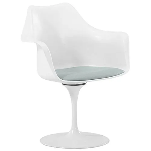 Sedia da pranzo con braccioli - Sedia girevole bianca -Tulipan image 8