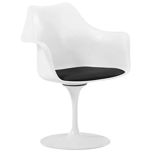 Sedia da pranzo con braccioli - Sedia girevole bianca -Tulipan image 8