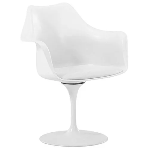 Sedia da pranzo con braccioli - Sedia girevole bianca -Tulipan image 8