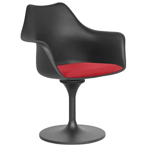 Sedia da pranzo con braccioli - Sedia girevole nera - Tulipan image 8