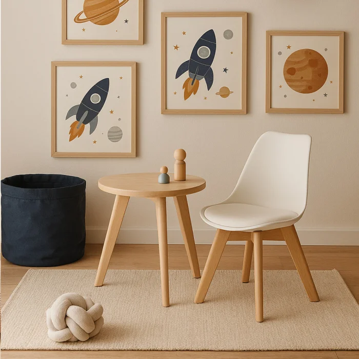 Sedia Bambini Scandinava Bianca Atmosphera: Legno Massello, Seduta 30 Cm, Design Minimal E Moderno