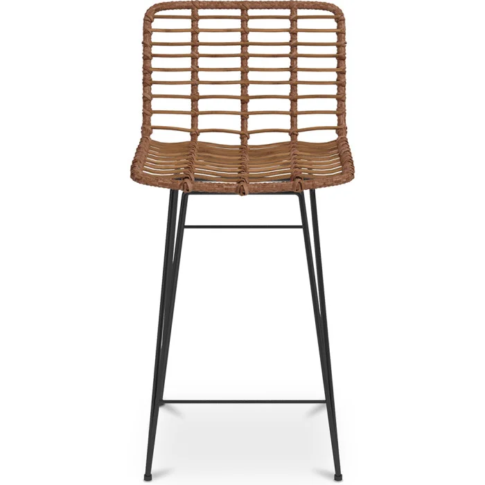 Sgabello da bar in vimini Boho Bali Design -65cm Catori - Main Image
