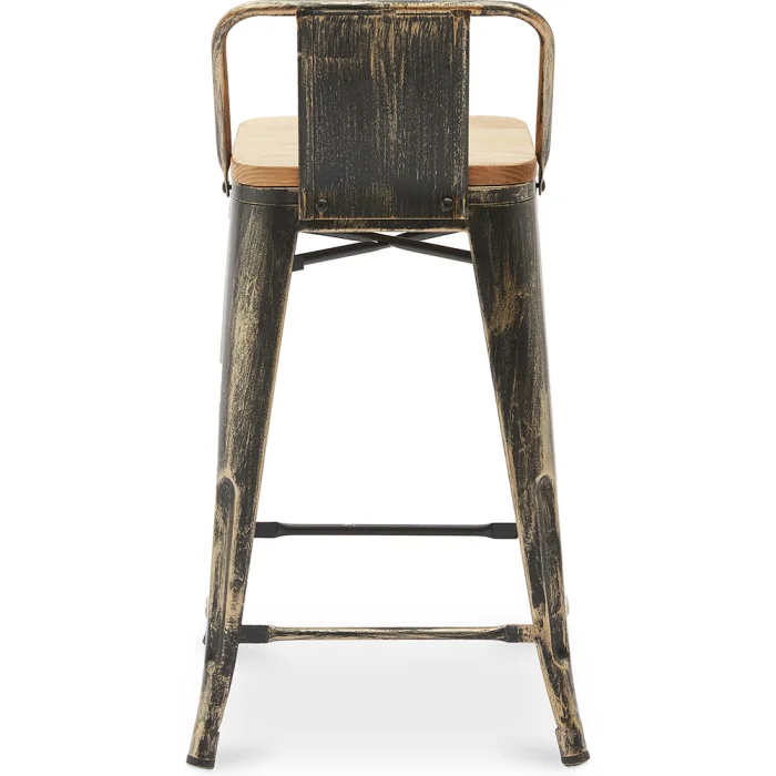 Sgabello Da Bar Iconik Interior Tolix Style – Design Industriale In Acciaio Opaco, Verde Chiaro, Altezza 60 Cm