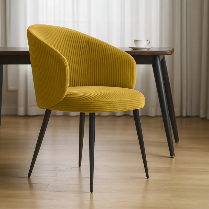 Amazon Duhome Sedia Da Sala Da Pranzo In Tessuto Verde Design Retro Con Piedini In Metallo Sedia Imbottita Poltrona Vintage Selezione Colore 8065 1 1