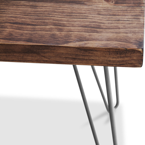 Panca di design realizzata su base in metallo con ripiano in legno mas –  Wanos Wood & Design
