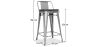 Sgabello da bar di design industriale con schienale - Legno e acciaio - 60 cm - Stylix image 7