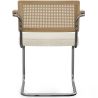 Sedia da pranzo con braccioli - Rivestita in tessuto bouclé - Legno e rattan - Birey image 7