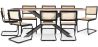 Confezione Tavolo da pranzo in legno di design industriale (200 cm) e 8 sedie da pranzo in rattan - Bastral image 7