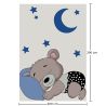 Grande Tappeto per Bambini con Disegno Orso Dormiente - Blu e Grigio (290x200 cm) - Hercai image 7