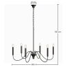Lampada a Sospensione in Metallo Stile Lampadario Nero Opaco – 6 Bracci - Lumella image 7