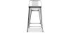 Sgabello da bar di design industriale con schienale - Legno e acciaio - 60 cm - Stylix image 7