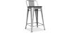 Sgabello da bar di design industriale con schienale - Legno e acciaio - 60 cm - Stylix image 7