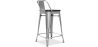 Sgabello da bar di design industriale con schienale - Legno e acciaio - 60 cm - Stylix image 7